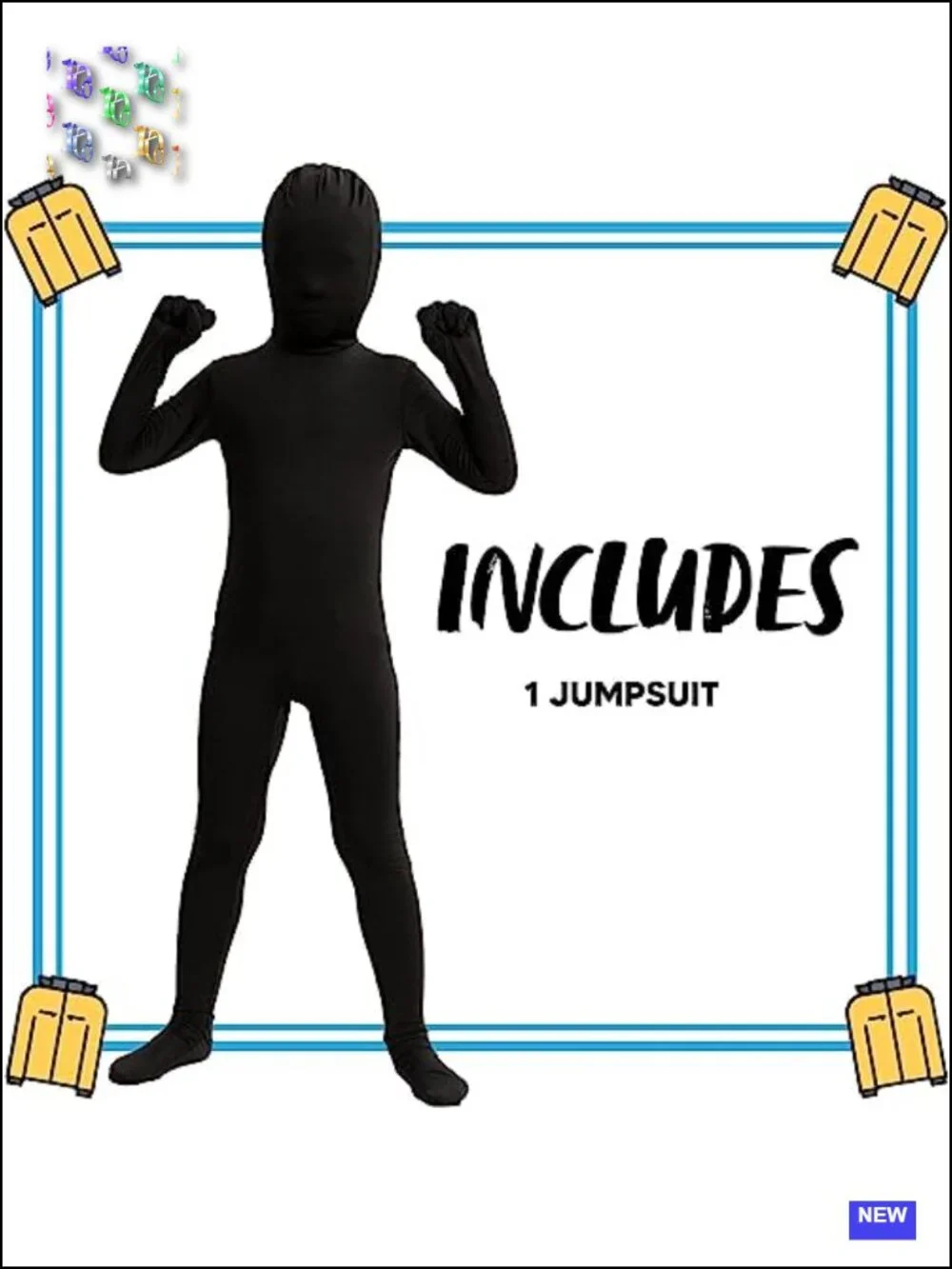 Kids Invisible Shadow Costume Bodysuit with Hood, Halloween Dress Up